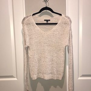 Cream Knit Sweater from American Eagle V Neck